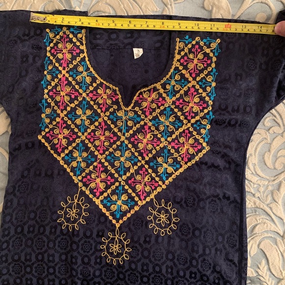 Kids Navy Abaya Long Traditional Dress Size 3 - Picture 5 of 7